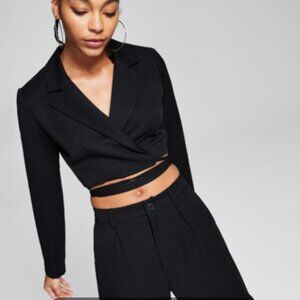 NWT And Now This Cropped Wrap Tie Blazer | Size XS